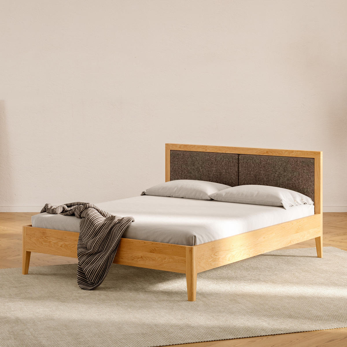 MASSIVHOLZBETT Silva aus Eiche 200x200 cm - Eichefarben/Braun, Holz (200/200cm) - Danzz