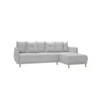 ECKSOFA Chroma Silber Luxusmicrofaser - Silberfarben/Braun, Holz/Textil (238/170cm) - S-Style Möbel