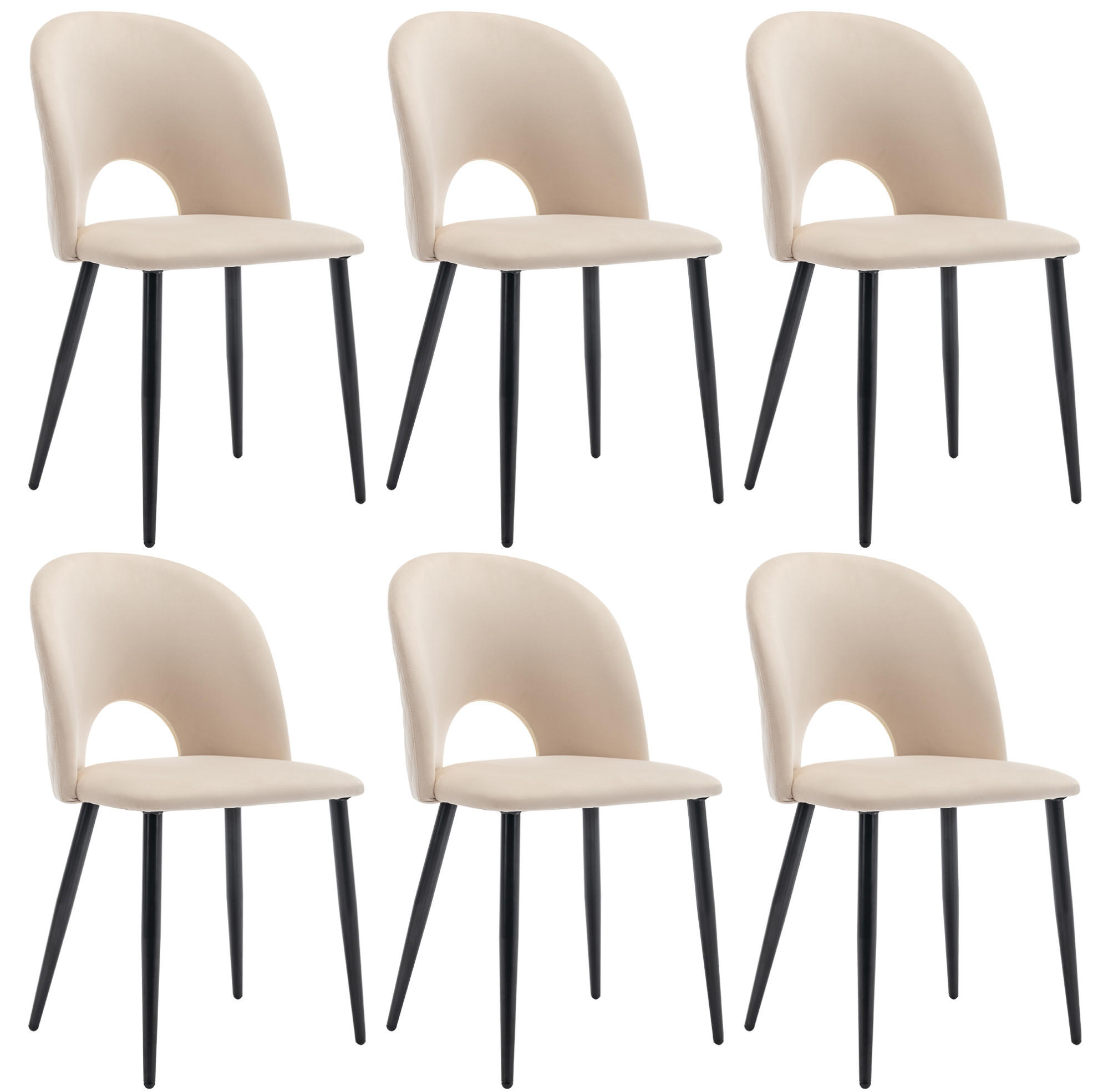 POLSTERSTUHL mit Rückenlehne Samt Beige - Beige, Metall (44/84/47.1cm) - Meubliv
