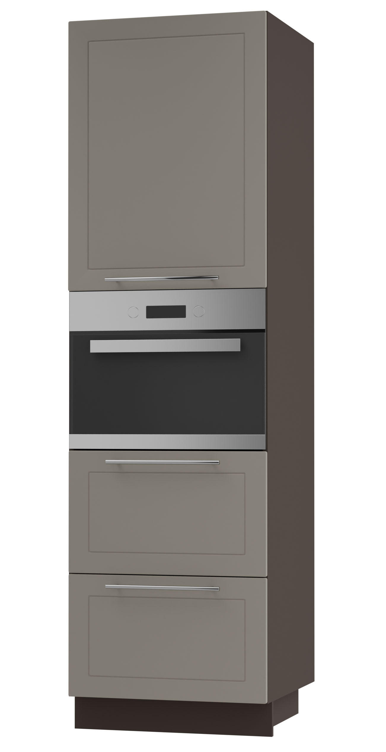 BACKOFEN-HOCHSCHRANK Kvantum D14/RU/2A/356 Beige Matt / Lava Matt 60 / 59 / 207cm - Dunkelgrau/Beige, Holz/Holzwerkstoff (60/207/59cm) - Feldmann-Wohnen