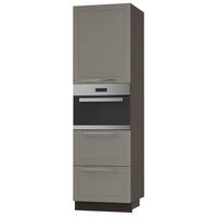 BACKOFENHOCHSCHRANK Kvantum D14/RU/2M/356 Beige Matt / Lava Matt 60 / 59 / 207cm - Dunkelgrau/Beige, Holz/Holzwerkstoff (60/207/59cm) - Feldmann-Wohnen