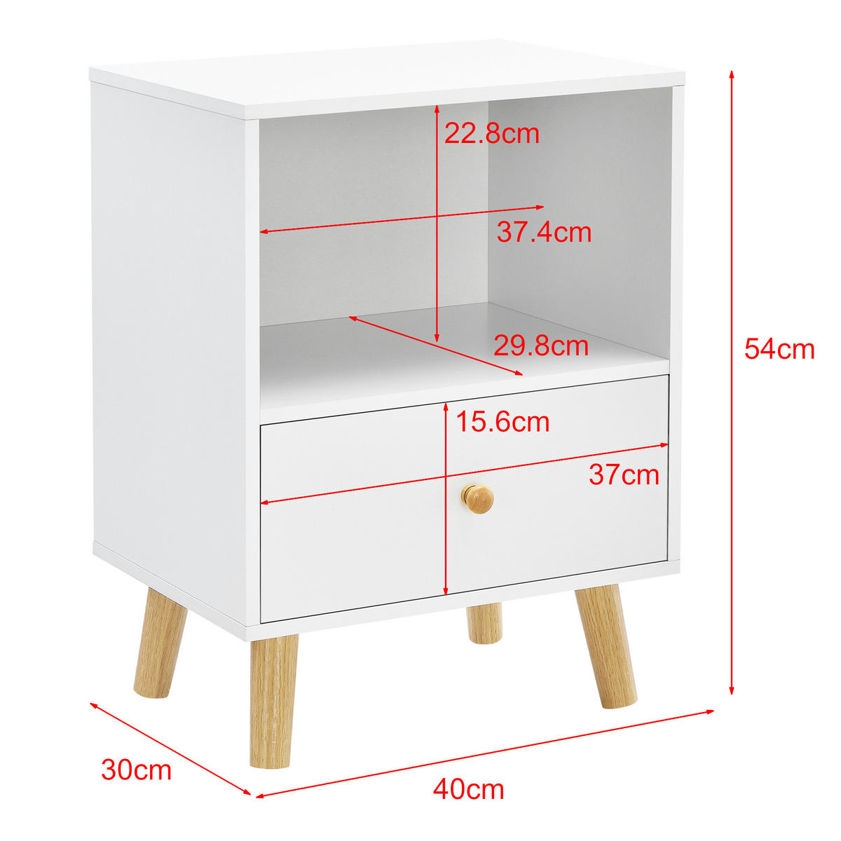 BEISTELLTISCH-SET 2 TLG. Sundsvall - Weiß, Holz/Holzwerkstoff (30/40/54cm) - [en.casa]