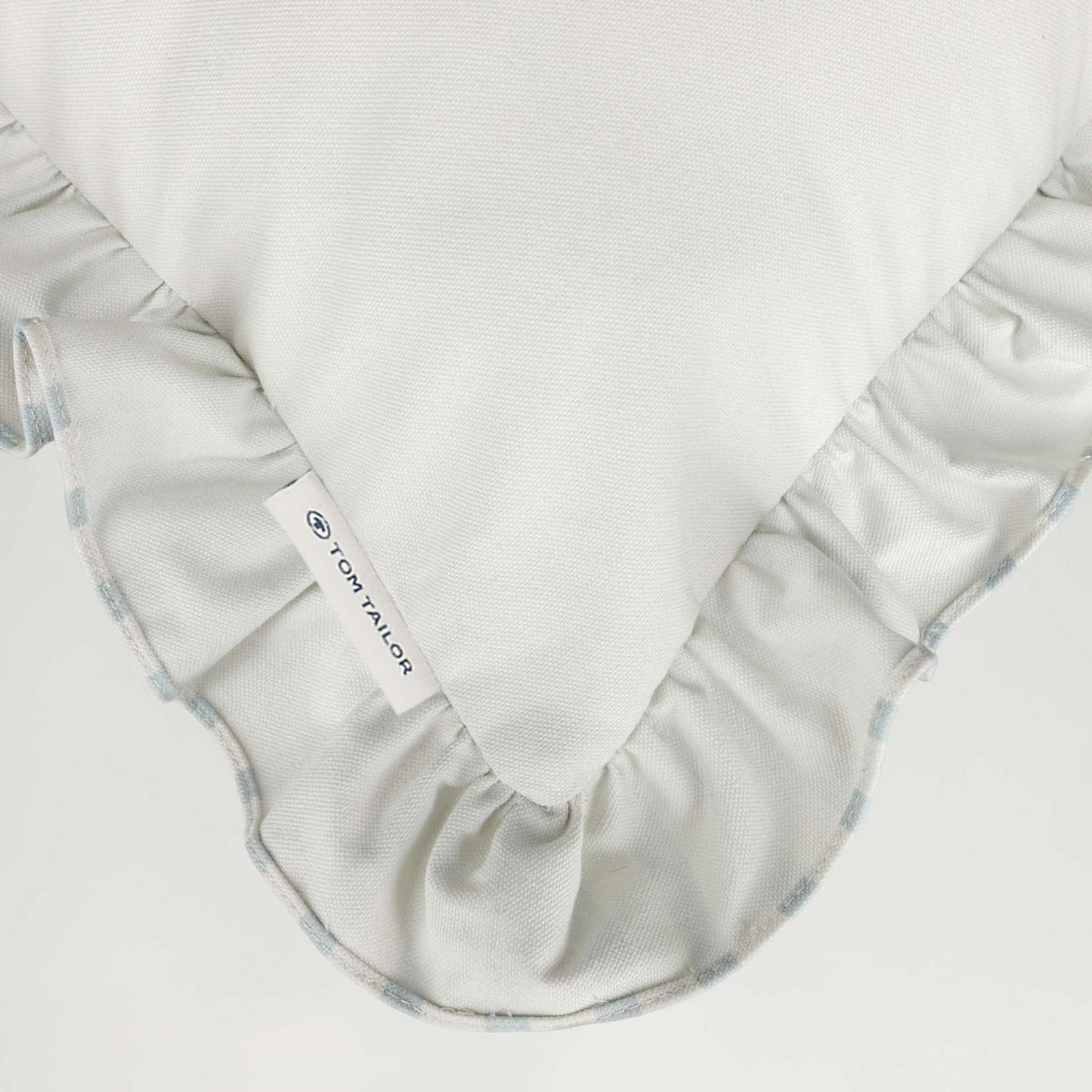 KISSENHÜLLE VOLANT - Hellblau, Textil (45/45cm) - Tom Tailor