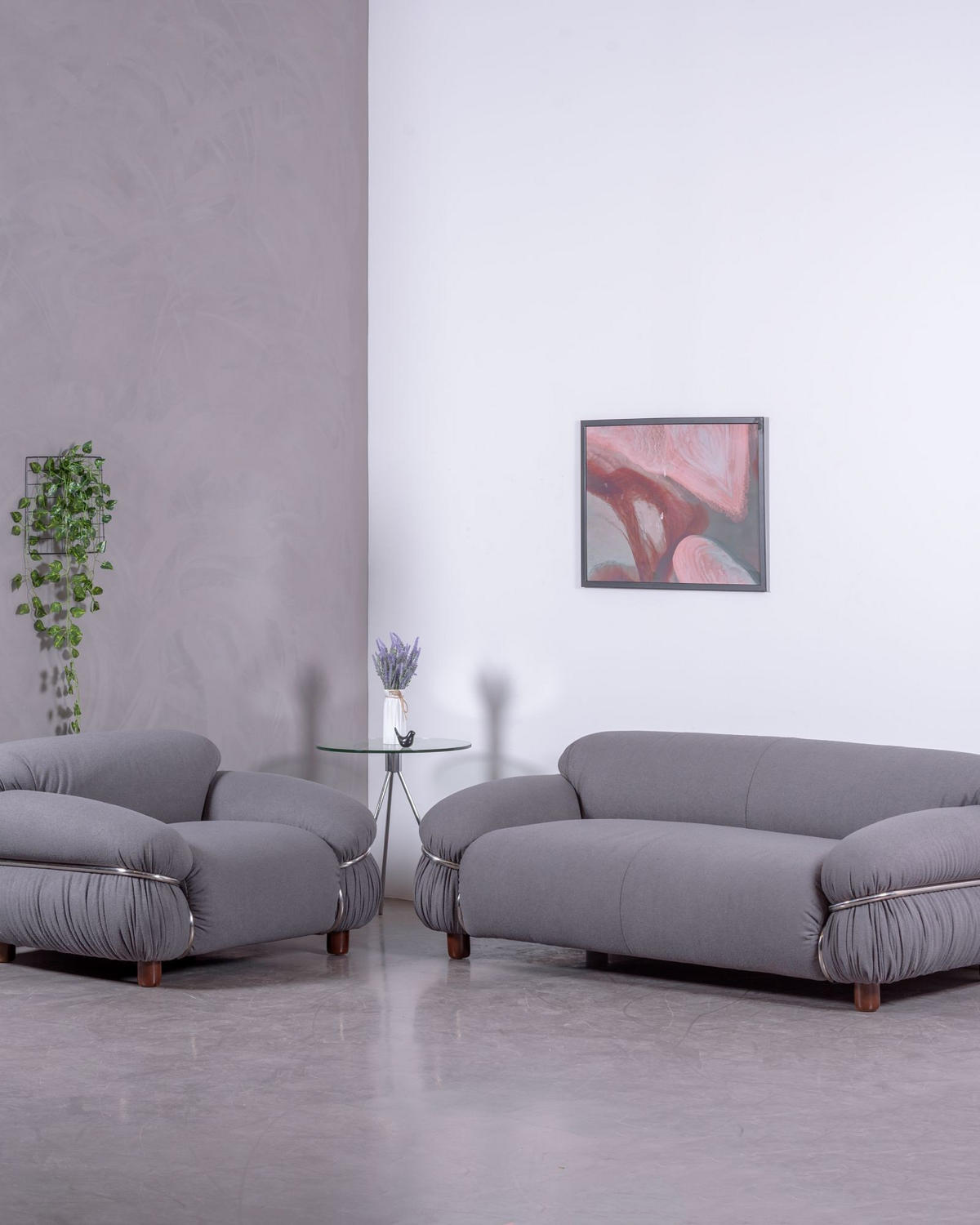ZWEISITZER-SOFA GEPOLSTERT Textil Grau - Grau, Textil (178/63/96cm) - Nest Dream