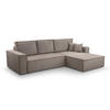ECKSOFA L Form Cedria Beige 287/145/85 cm mit Schlaffunktion - Beige/Schwarz, Kunststoff/Textil (287/145cm) - AX Living