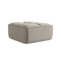 POUF Samt Stoff Grau - Taupe/Schwarz, Kunststoff/Textil (80/43/93cm) - Makamii