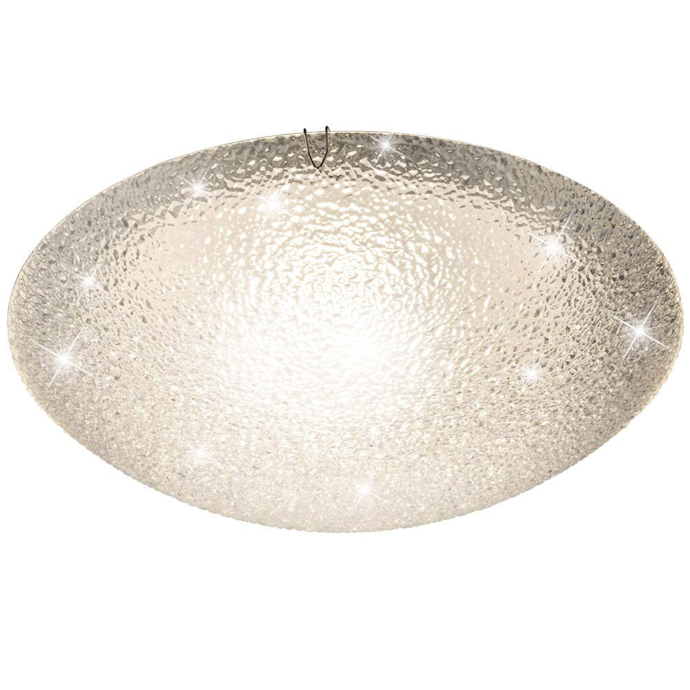 LED DECKENLEUCHTE TRIA I Weiß Glas geeist - Weiß, Glas (30/30/10cm) - Globo Lighting