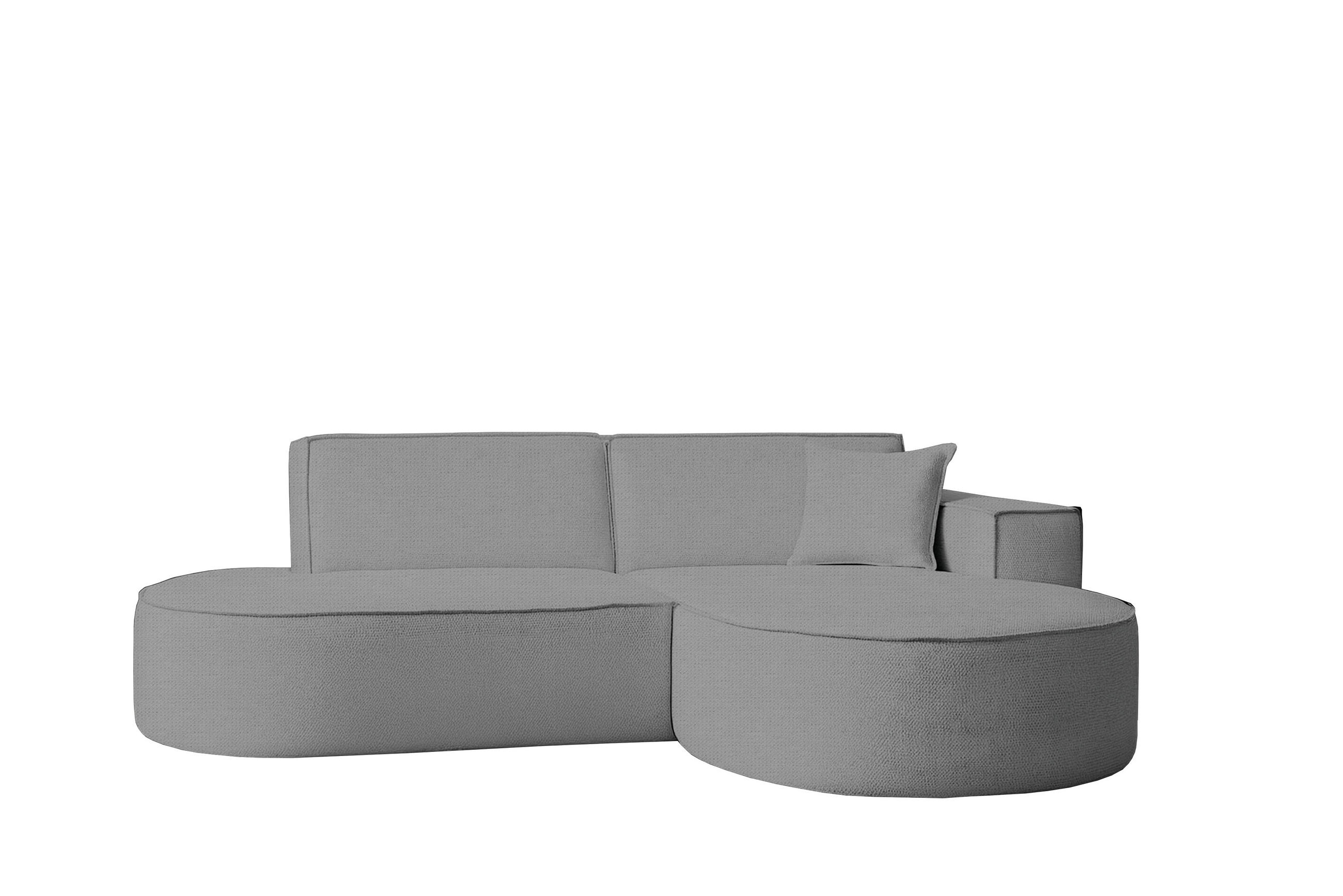 ECKSOFA Modena Studio Stoff Artico, Cement Rechts - Grau, Holz/Textil (236/165cm) - Kaiser Möbel