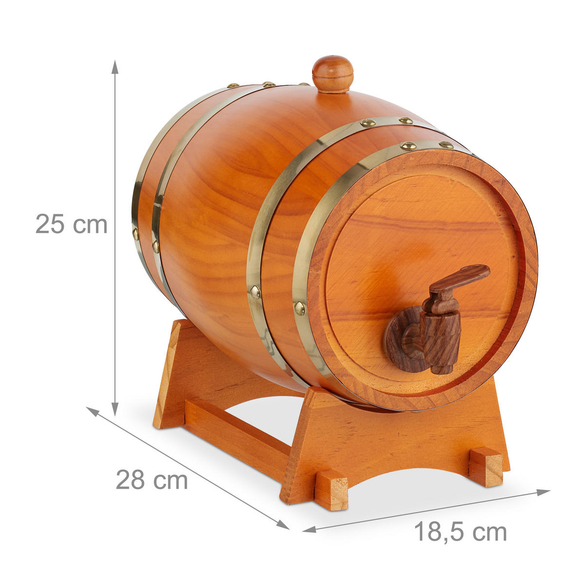 DREVENÉ súd - svetlohnedá, kov/drevo (18.5/25/28cm) - Relaxdays
