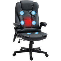 DREHSTUHL 54 cm Sitzbreite, Sitzhöhe 44–54 cm, höhenverstellbar mit Massagefunktion, Kunstleder, 70/70/121 cm, schwarz - Schwarz, Kunststoff (70/121/70cm) - Redom