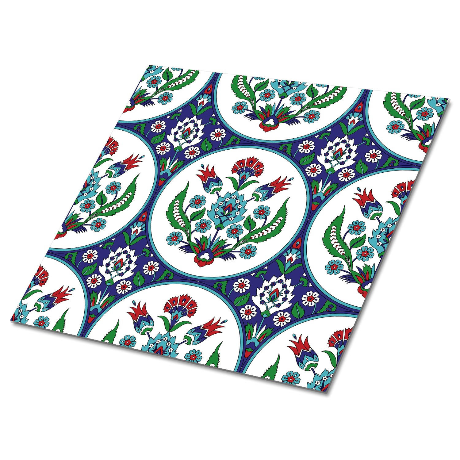 FLIESENAUFKLEBER 9 Stück 30x30 cm selbstklebend Türkische Tulpen - Multicolor, Textil (30/1.6/30cm) - TULUP