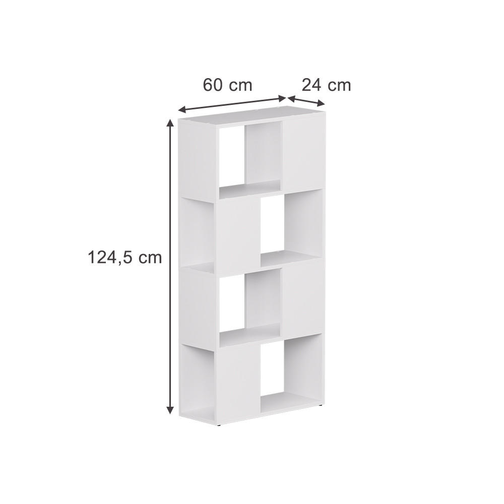 RAUMTEILER Eneos Weiß 60 x 124.5 cm - Weiß, Holzwerkstoff (60/124.5/24cm) - Vicco