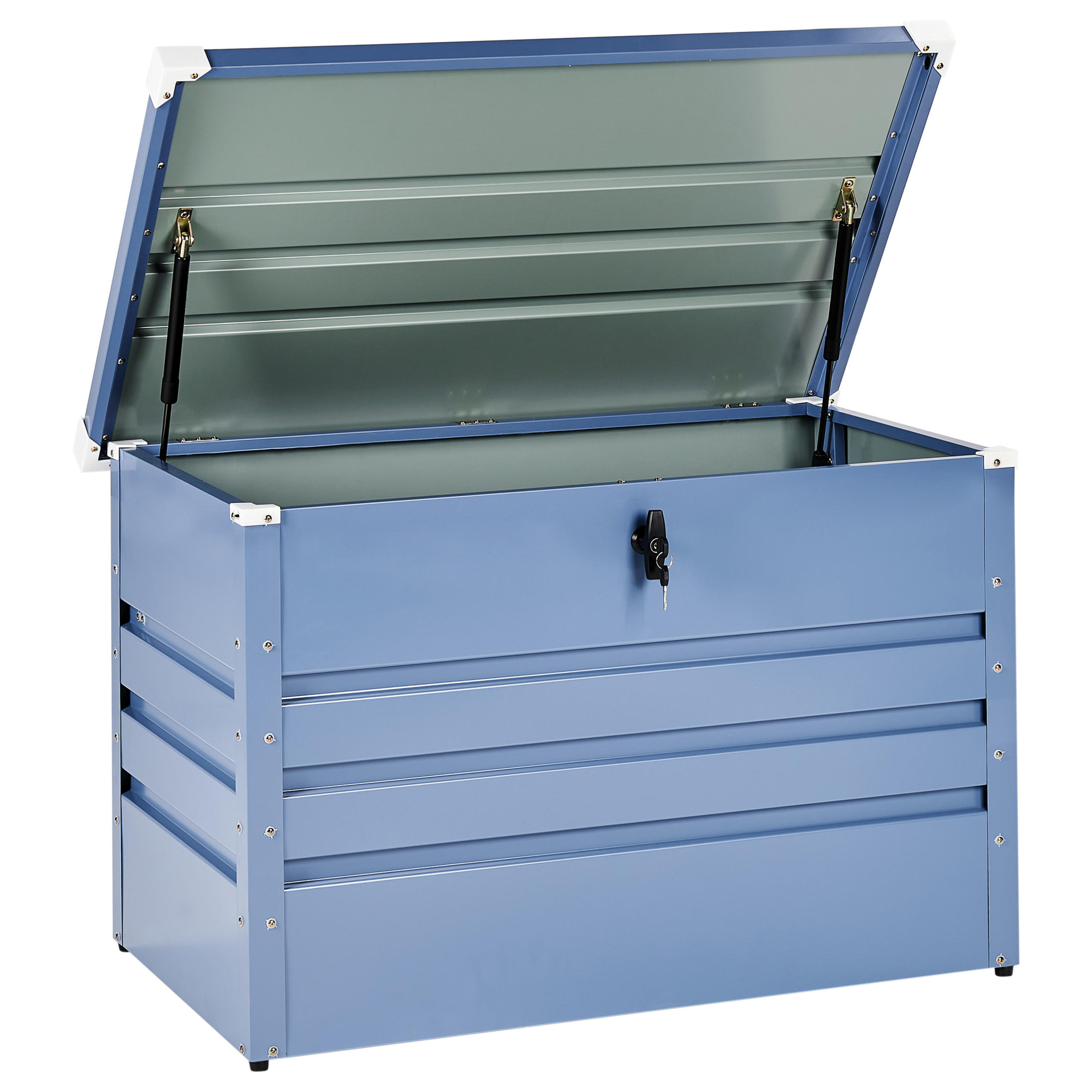 AUFBEWAHRUNGSBOX Blau Cebrosa - Blau, Metall (100/64/62cm) - Beliani