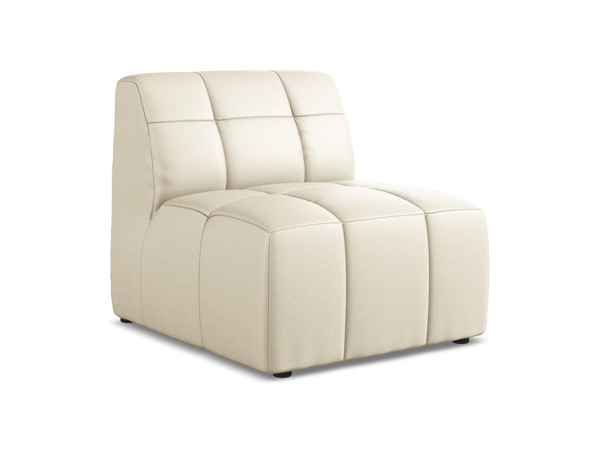 SOFAELEMENT Kunstleder Beige - Creme/Schwarz, Holzwerkstoff/Kunststoff (75/77/90cm) - Makamii