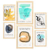 POSTER Set Mit 6 Abstrakte Elemente Größe A3 & A4 Rahmen aus hellem Holz - Beige, Papier (29.7/1cm) - Nacnic