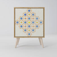 SIDEBOARD PATTERNED PRISM, Eichefarben, 57,5x42x77,5 cm, Schräge Buchenholzfüße - Eichefarben/Buchefarben, Holzwerkstoff/Buchenholz (57.5/77.5/42cm) - SpaceRebels