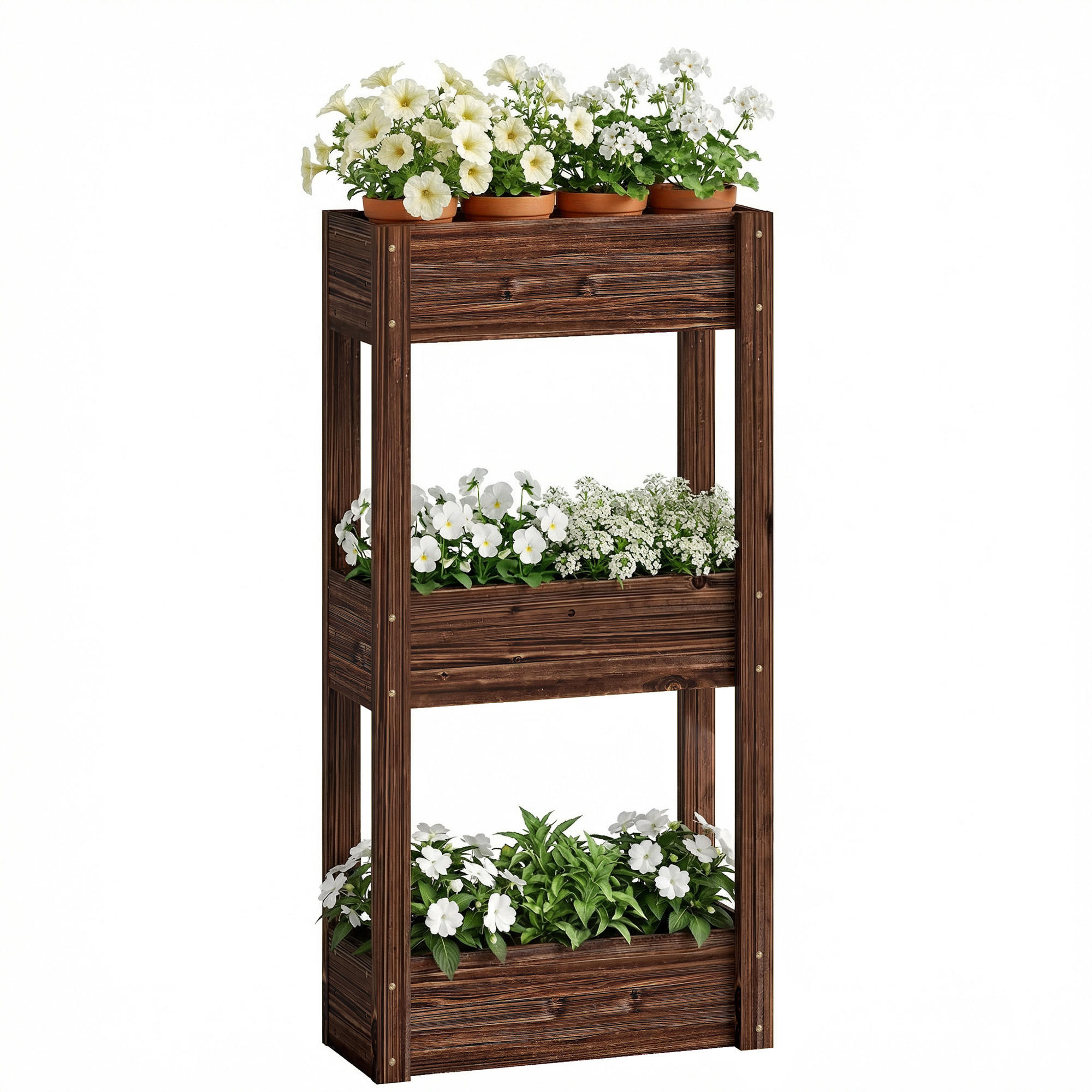 BLUMENTREPPE DE-16055 3 Ebenen Braun - Braun, Holzwerkstoff (25/120/60cm) - ComfortXL