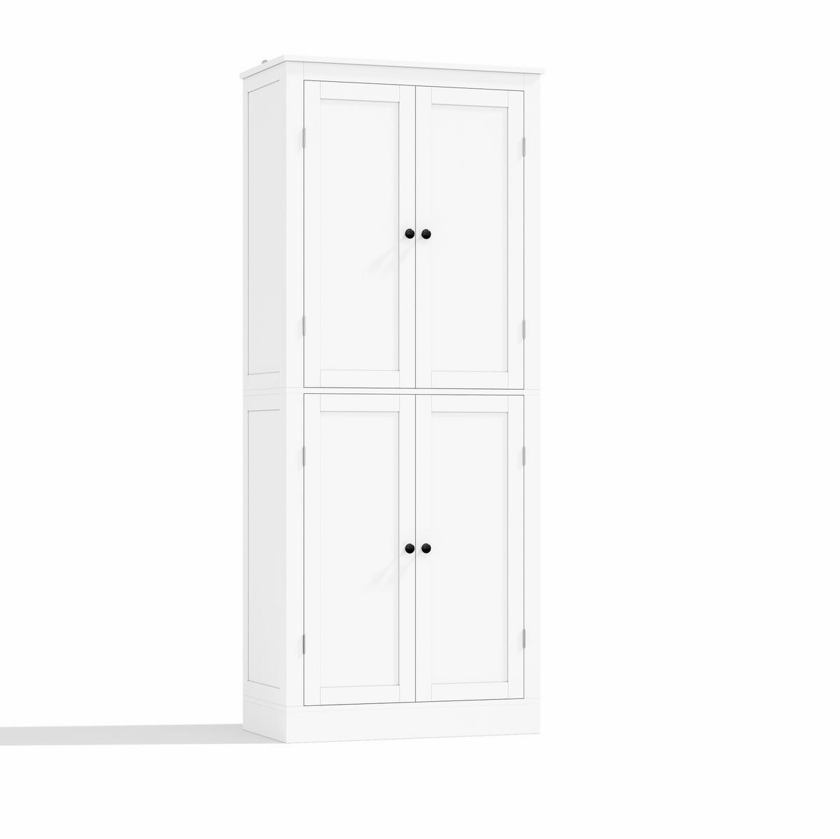 BUFFET 75/40/182 cm weiß aus MDF mit viel Stauraum - Weiß, Holzwerkstoff (75/180/40cm) - OKWISH