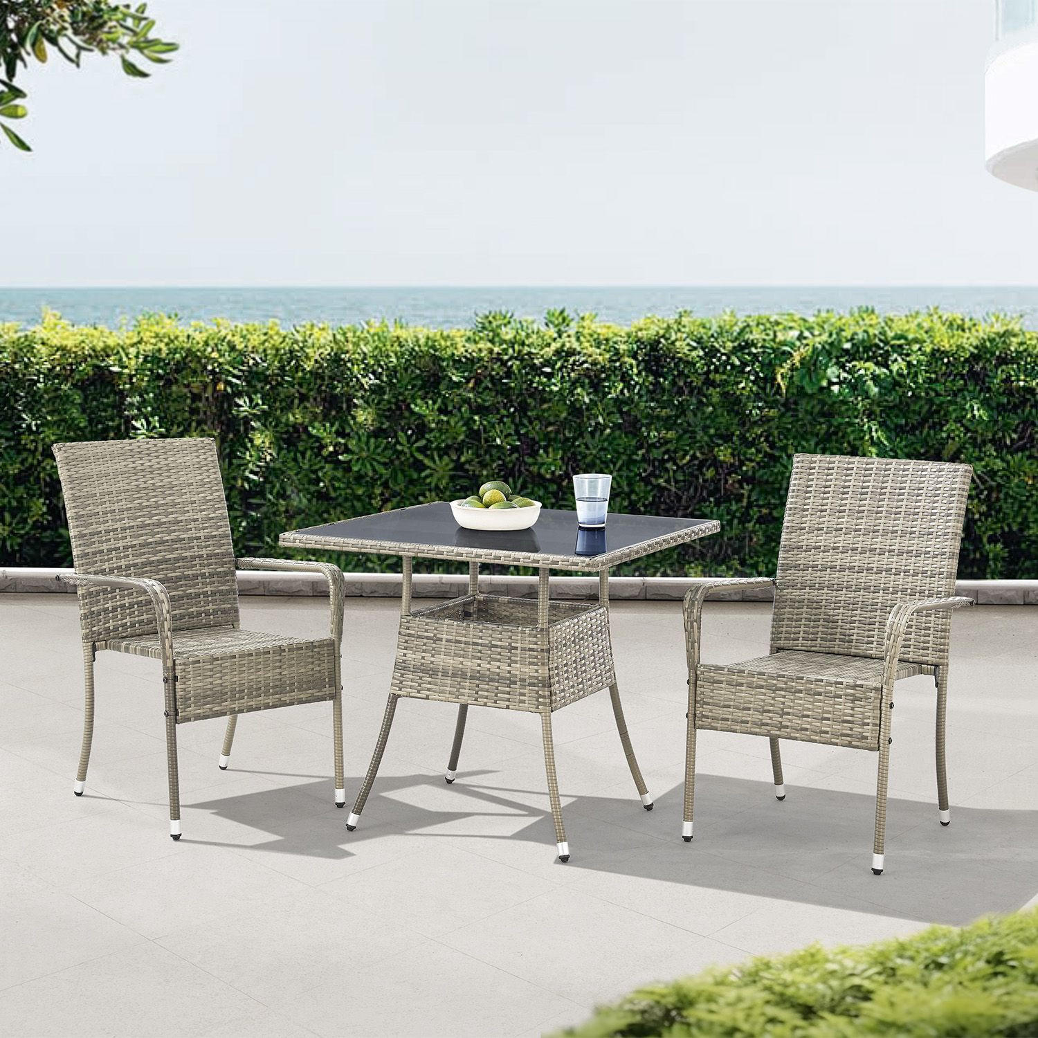 GARTENTISCH Yoro grau 80x80 cm - Grau, Kunststoff (80/80/73cm) - Juskys