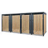 MÜLLTONNENBOX 4er Anthrazit-Lärchenoptik - Naturfarben, Metall (80/116.3/264cm) - ML-DESIGN