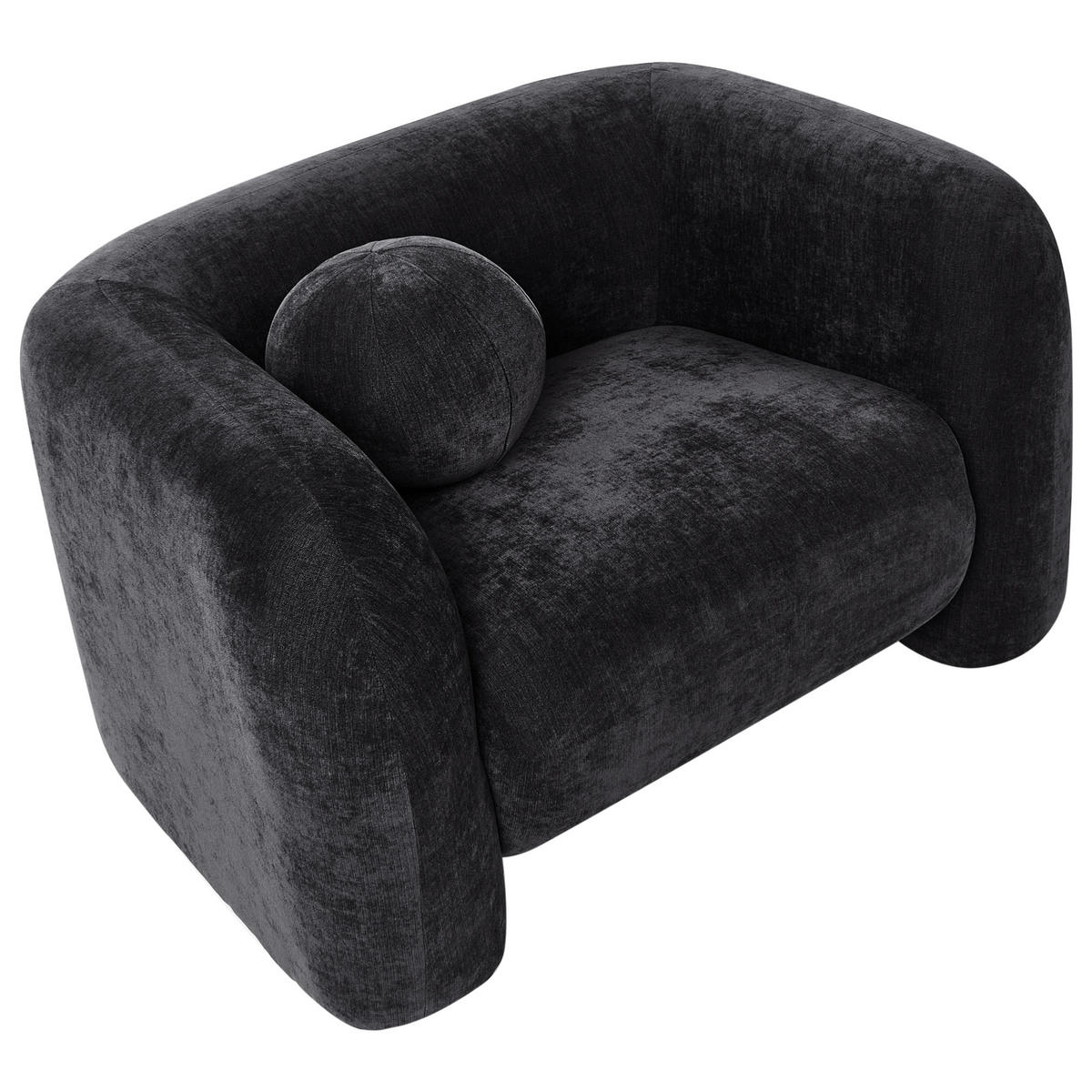 SESSEL Schwarz Leiren - Schwarz, Textil (113/68/87cm) - Beliani