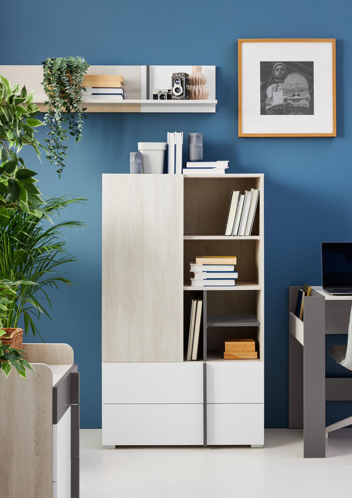 BÜCHERREGAL BERGAMO 80 / 195 / 40 cm Eichefarben - Eichefarben, Holzwerkstoff (80/195/40cm) - MASSENO