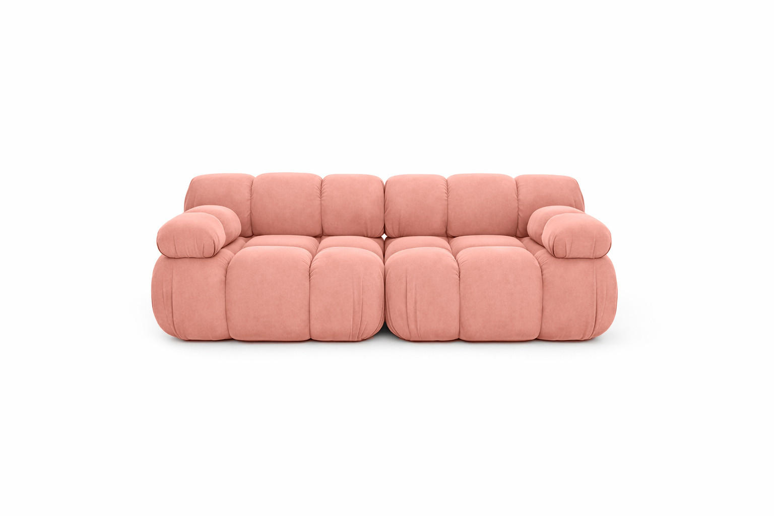 COUCH, 2-Sitzer Modular, Veloursstoff Salvador, Rosa, Selia - Rosa, Holz (190/70/95cm) - Kaiser Möbel