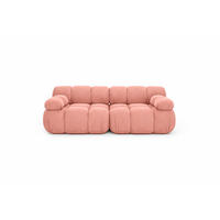 COUCH, 2-Sitzer Modular, Veloursstoff Salvador, Rosa, Selia - Rosa, Holz (190/70/95cm) - Kaiser Möbel
