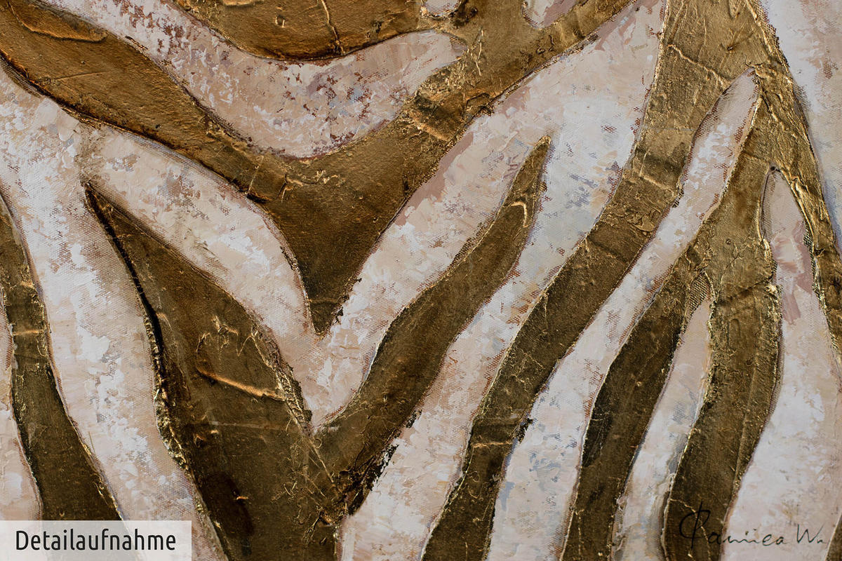 ÖLGEMÄLDE 100/75 cm - Goldfarben, Holz/Textil (2.5/75cm) - KUNSTLOFT