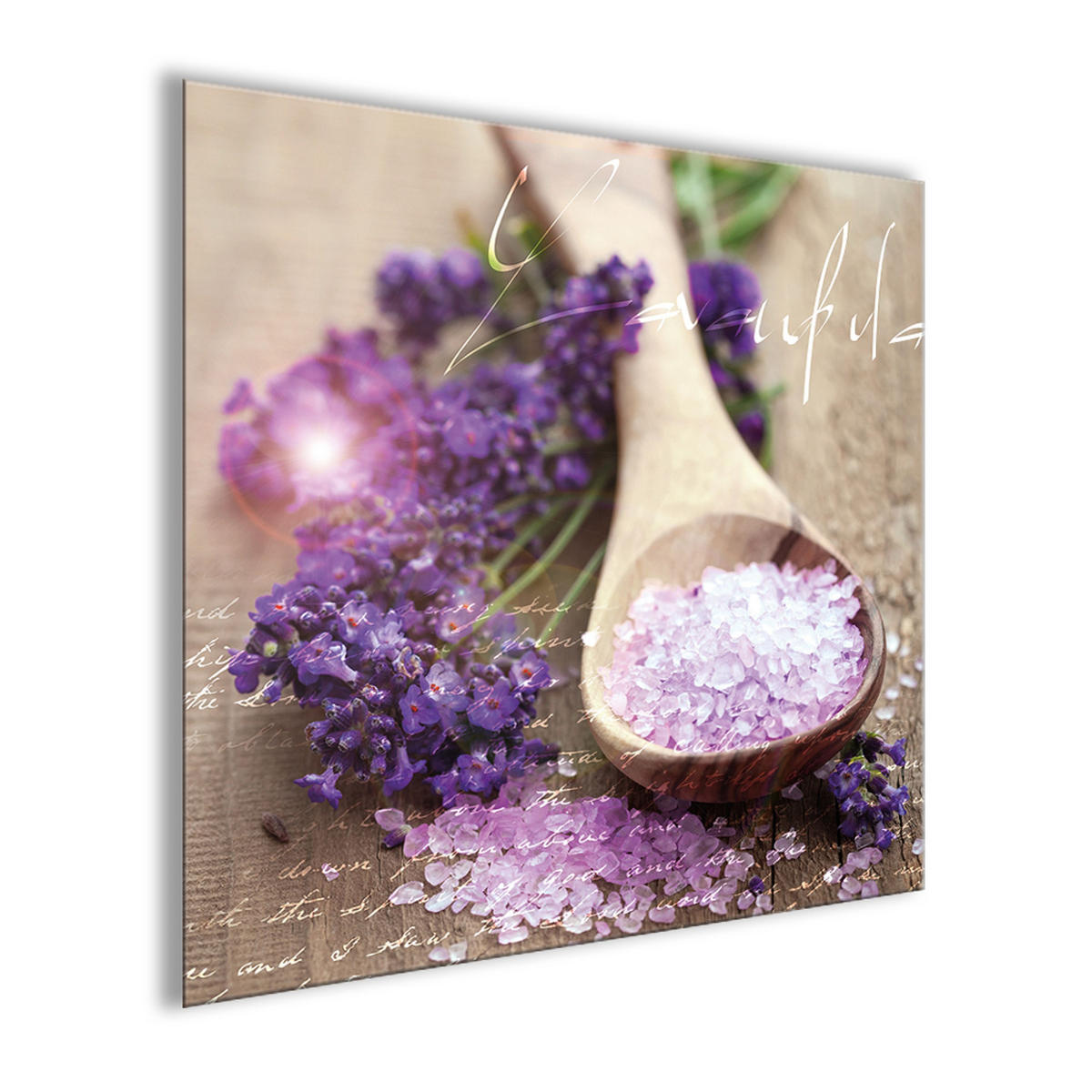 GLASBILD 30×30 cm Lavendel Spa - Beige, Glas (30/30cm) - artissimo