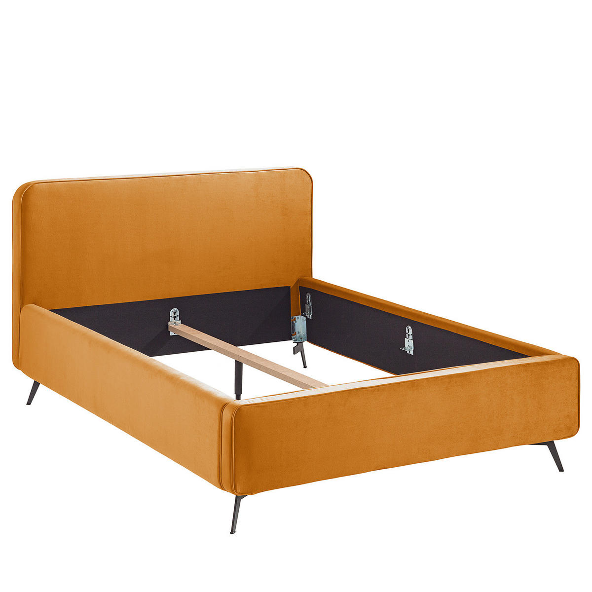 POLSTERBETT - Gelb, Textil (160/200cm) - home24