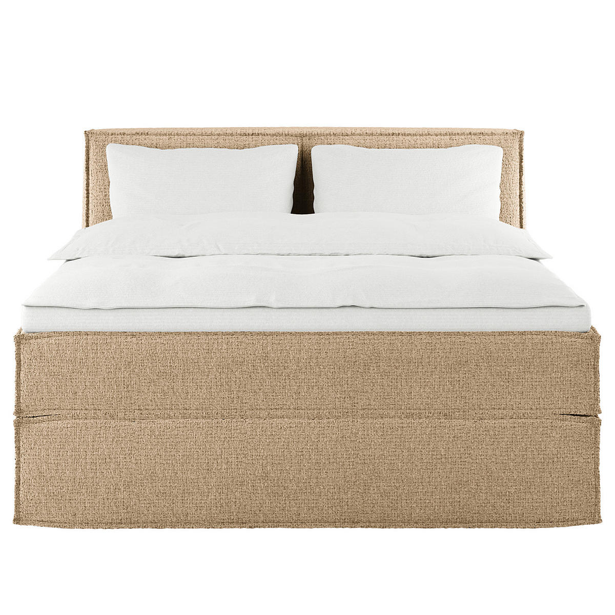 BOXSPRINGBETT mit Kopfteil - Premium - Beige, Textil (140/200cm) - home24