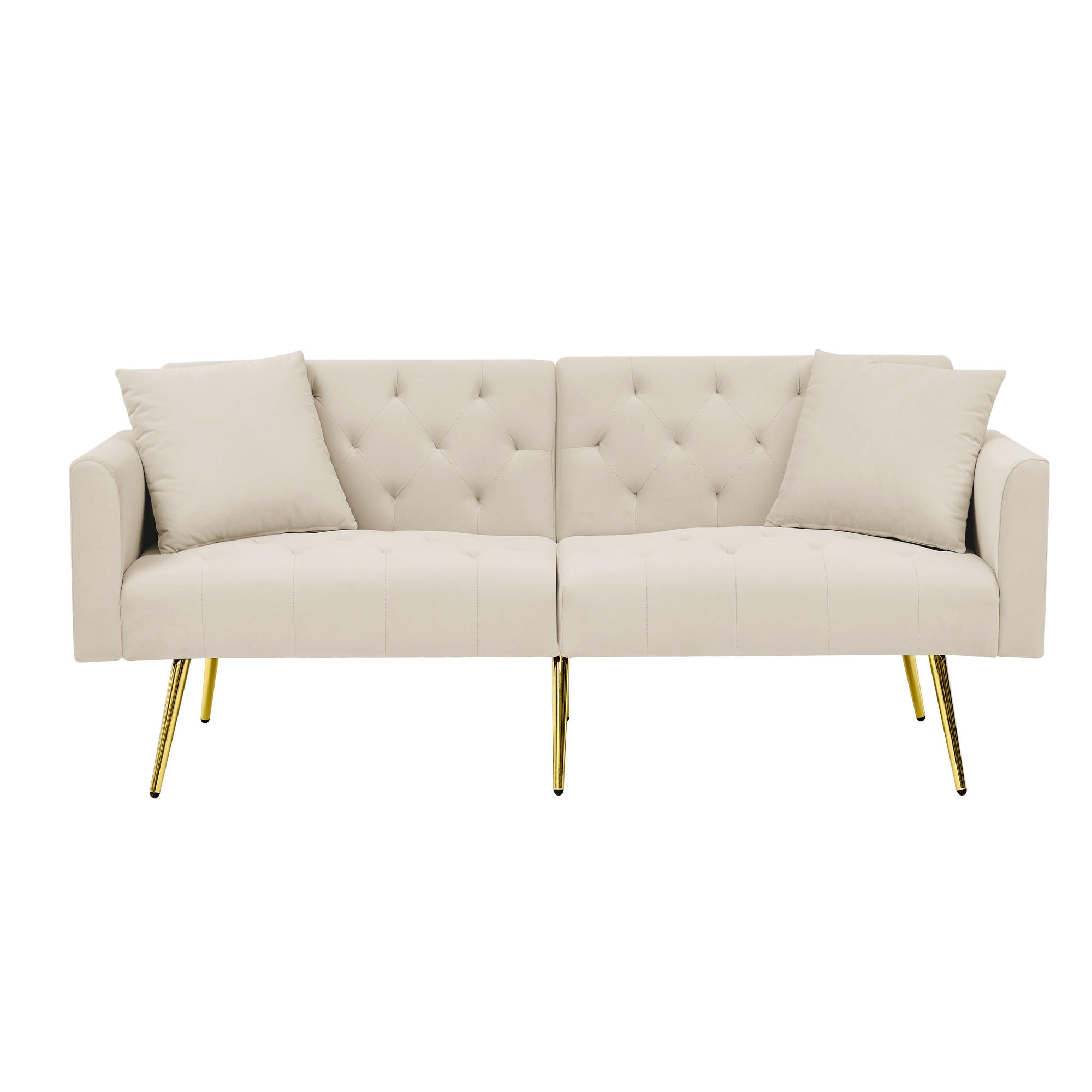 SCHLAFSOFA 177/78/74 cm in Beige Samt mit Aufbewahrungstasche - Beige, Textil (78/74/177cm) - Oxeza