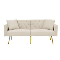 SCHLAFSOFA 177/78/74 cm in Beige Samt mit Aufbewahrungstasche - Beige, Textil (78/74/177cm) - Oxeza