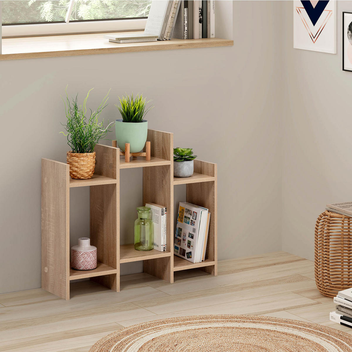 REGAL Feroe 3 fächern Eichenfarbe - Honigeiche, Holzwerkstoff (77/65/22cm) - VS Venta-stock