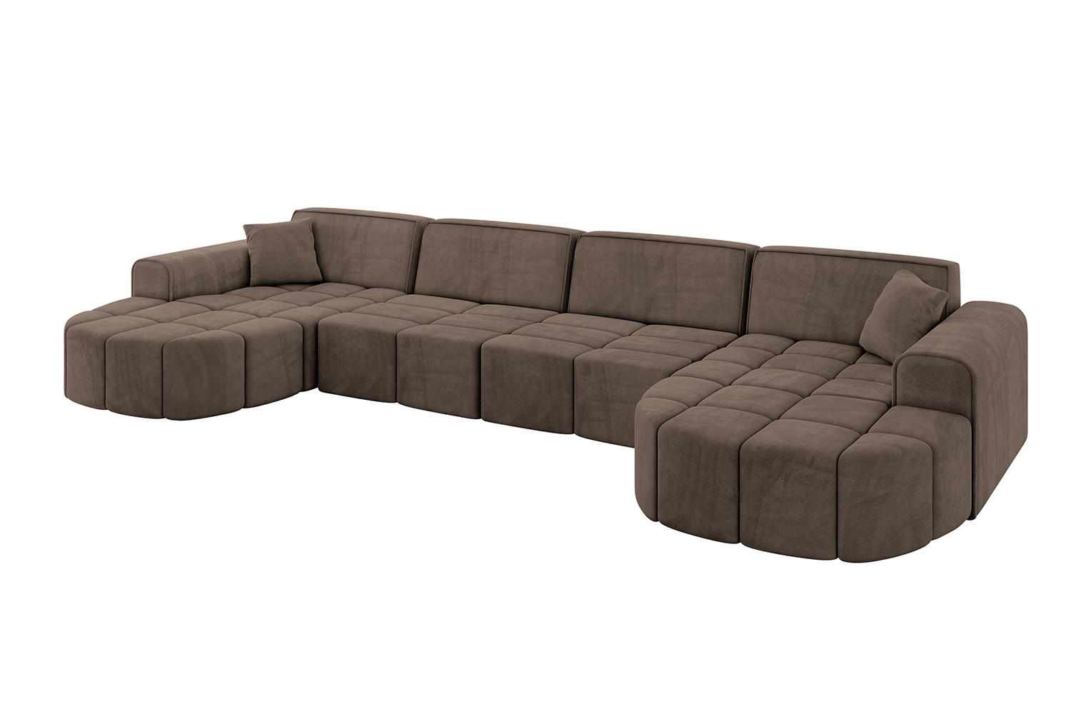 WOHNLANDSCHAFT LIVO-U2 - 400x173x79,5 cm Braun - Braun, Holzwerkstoff/Textil (400/79/173cm) - ALTDECOR