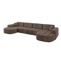 WOHNLANDSCHAFT LIVO-U2 - 400x173x79,5 cm Braun - Braun, Holzwerkstoff/Textil (400/79/173cm) - ALTDECOR