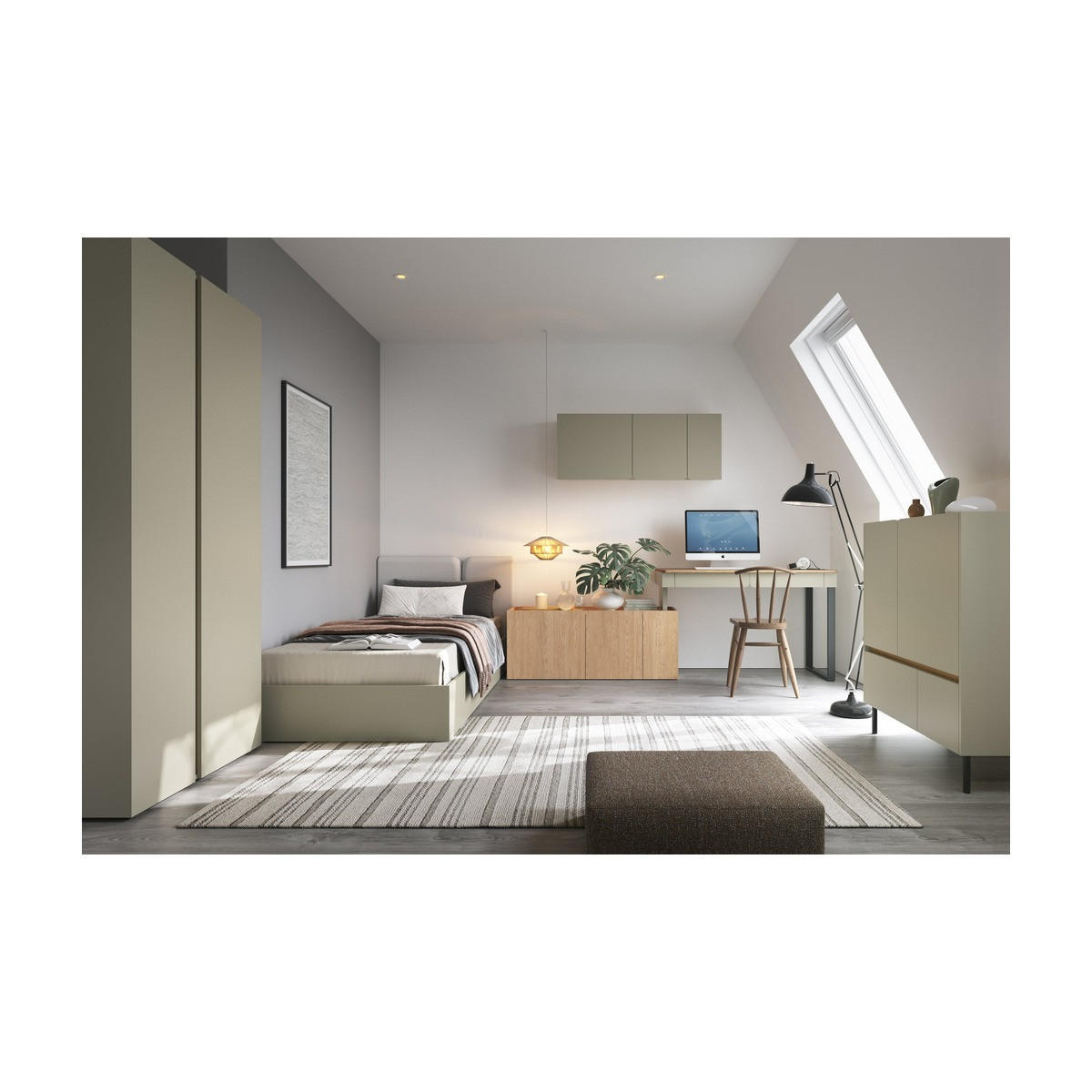 SCHLAFZIMMER Set 5-tlg. – LUCA System – Grau - Grau, Holzwerkstoff (90/195/50cm) - hi-markt