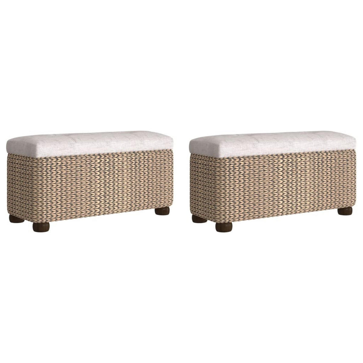 SITZBÄNKE mit Stauraum und Kissen in Grau 2 - Grau, Holz (69/36/27cm) - furnicato