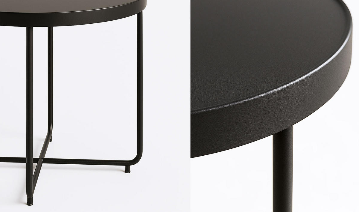 COUCHTISCHE Atena schwarz 45cm / 45cm / 50cm & 40cm / 40cm / 44cm - Schwarz, Glas/Holz (45/45/50cm) - Feldmann-Wohnen