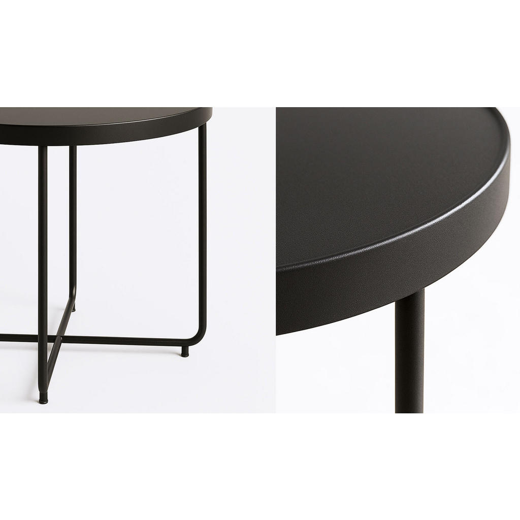 Thumbnail - Feldmann-Wohnen Couchtische, Schwarz, Schwarz, Holz, Rund, X-Form, 45x50x45 cm, Wohnzimmer, Wohnzimmertische, Couchtisch...