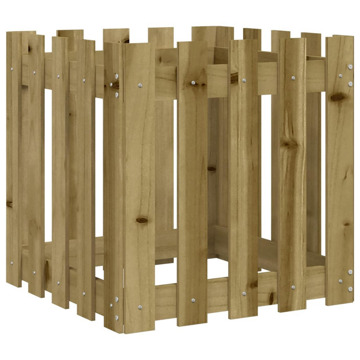 PFLANZKÜBEL Latten-Design 50x50x50 cm Kiefernholz Imprägniert - Braun, Holz (50/50/50cm)
