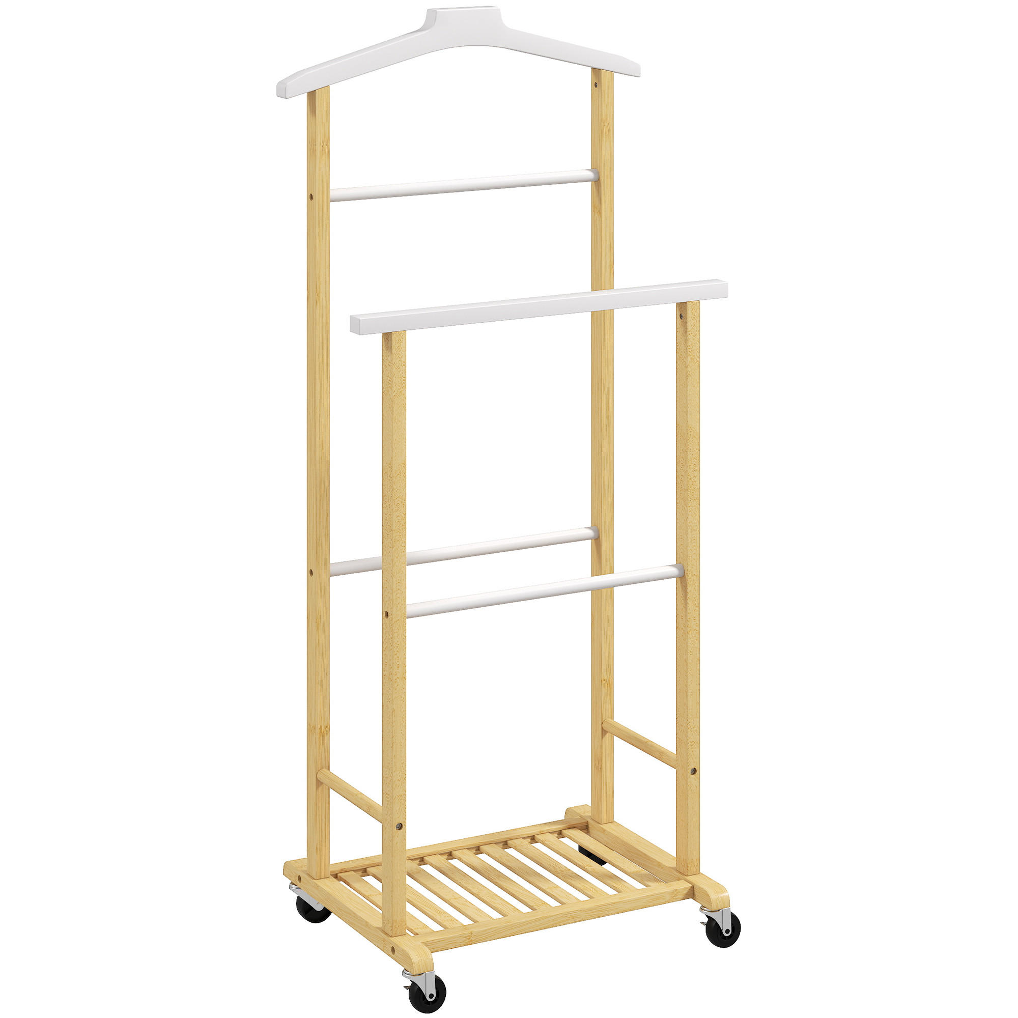 ROLLBARER Kleiderständer aus Bambus 47/33,7/105,5 cm natur - Naturfarben, Holz (47/105.5/33.7cm)