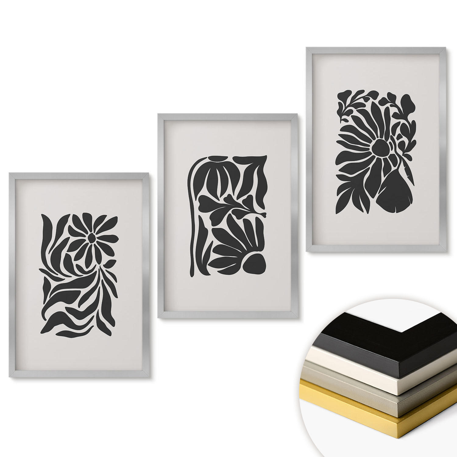 ArtPrintCave Wandbilder Silber 40x60 cm