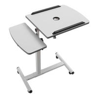 LAPTOPTISCH mit Rad in Weiß Höhen- und Winkelverstellbarer mobiler - Weiß, Metall (40/44/89cm) - Livingandhome