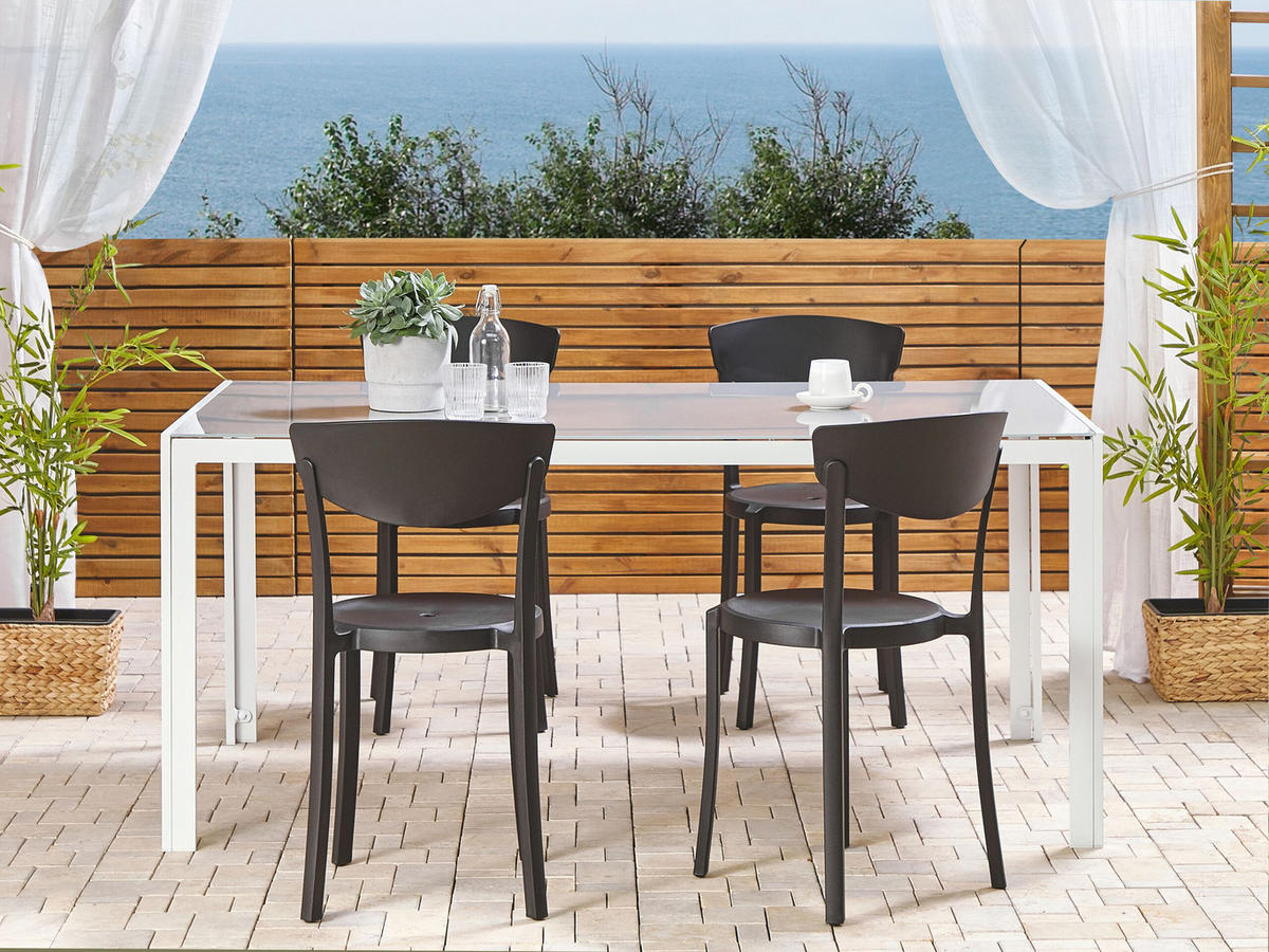 GARTENSTÜHLE 4er-Set Kunststoff schwarz Vieste - Schwarz, Kunststoff (42/80/40cm) - Beliani