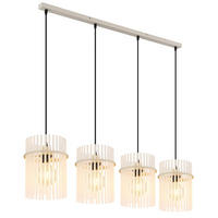 HÄNGELEUCHTE Gorley LED Metall, sandfarben, Glasstäbe - Bernsteinfarben, Glas (110/20/140cm) - Globo Lighting