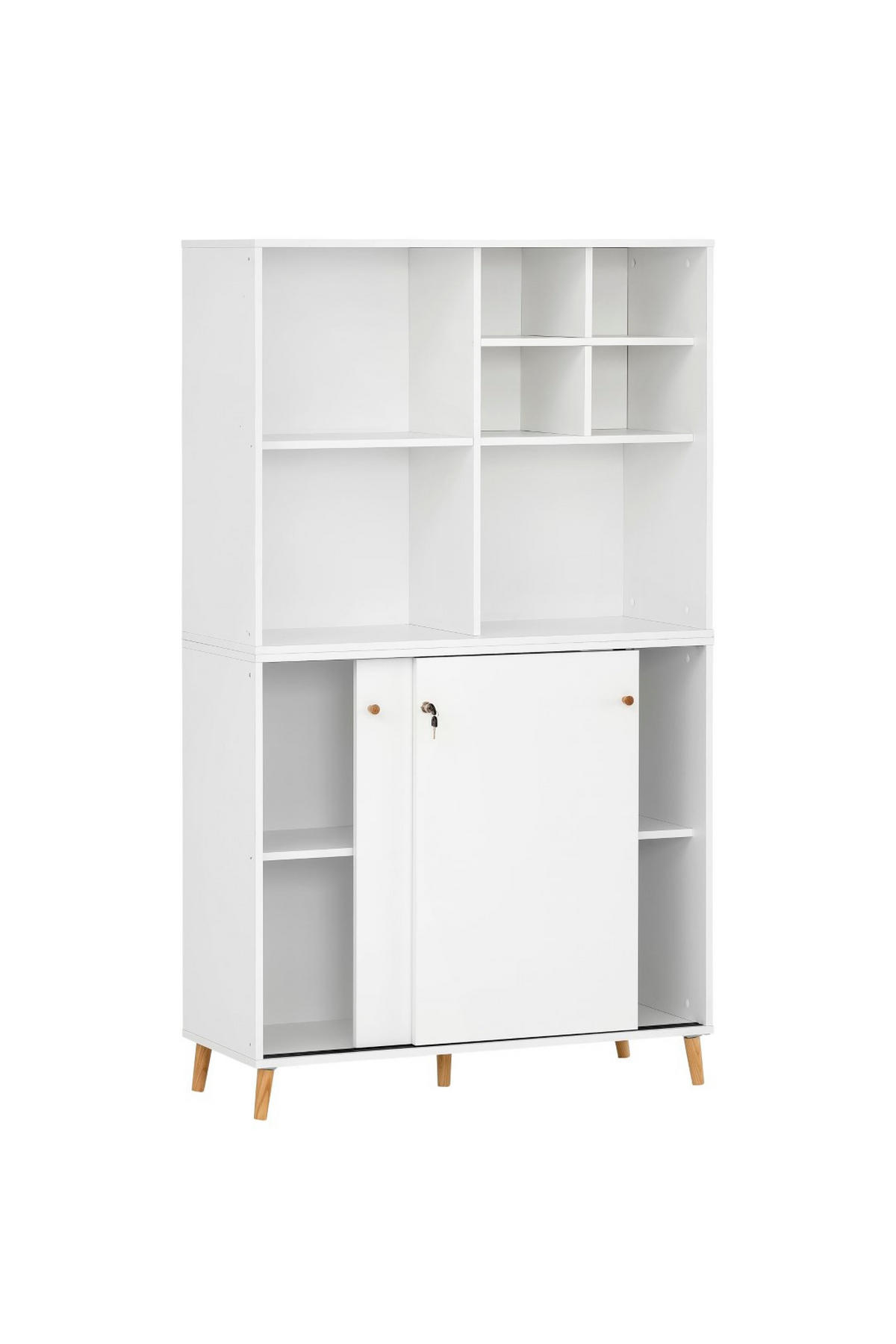 AKTENREGAL Jaguar Set AKTENSCHRANK & REGALKREUZ Breite 100 cm Weiß - Weiß, Holz (100/168.7/41cm) - PROREGAL