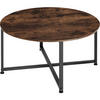 COUCHTISCH Aberdeen, 88,5 x 47 cm, Industrial Holz dunkel, rustikal - Rostfarben, Holz (88.5/88.5/47cm) - tectake