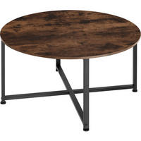 COUCHTISCH Aberdeen, 88,5 x 47 cm, Industrial Holz dunkel, rustikal - Rostfarben, Holz (88.5/88.5/47cm) - tectake